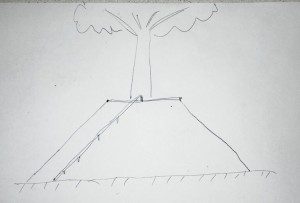 дерево и пирамида со слайдом